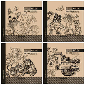 Скетчбук 20х20см. 36арк. тв.обкл. Крафт Фреш 4498, фото 1