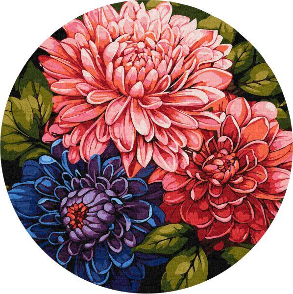 Кругла Картина за номерами Барвистий букет art_selena_ua d39 Ідейка (KHO-R1047)