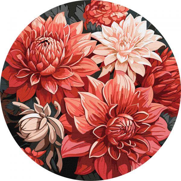 Кругла Картина за номерами Святковий букет art_selena_ua d39 Ідейка (KHO-R1040)