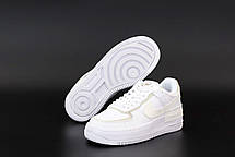 Жіночі кросівки Nike Air Force White Взуття Найк Аір Форс білі шкіряні низькі повсякденні демісезон, фото 6