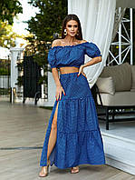 Костюм: юбка с топом, синего цвета 24873 StMi S-M