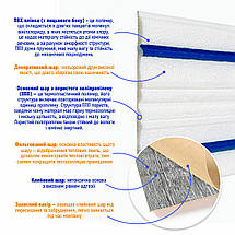 Плінтус РР самоклеючий 2300х140х4мм Білий з синьою смужкою (D) SW-00001811, фото 3