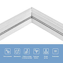 Плінтус РР самоклеючий 2300х70х4мм Білий з сірою смужкою (D) SW-00001833, фото 4