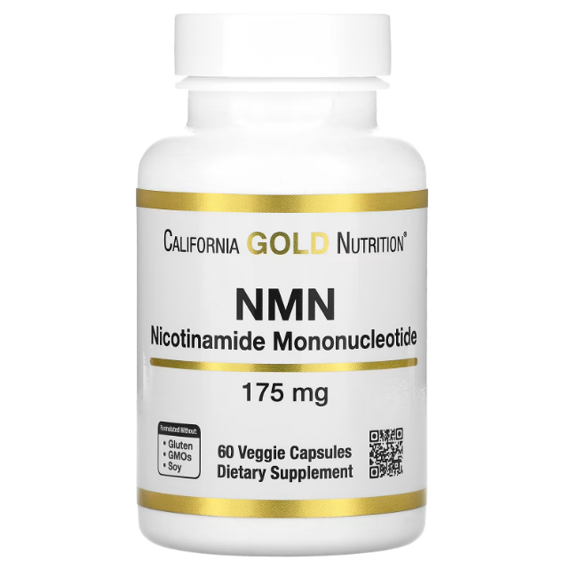 California Gold Nutrition NMN (нікотинамід мононуклеотид) 175 мг 60 вегетаріанських капсул