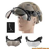 Балістичні окуляри на шолом FAST захисні фліп окуляри VULPO FLIP забрало візор для шолома ФАСТ MICH маска захисит на каску FAST, фото 5