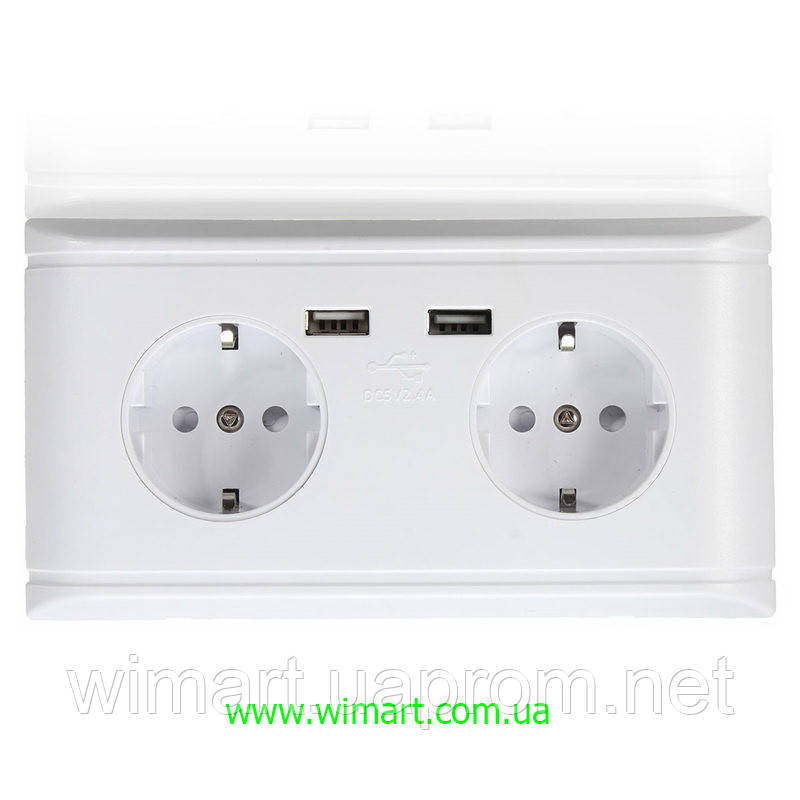 Електрична розетка 2 USB + 2 євро розетки.