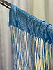 Тюль Нитка з люверсом, висота 3м, колір - голубий, фото 6