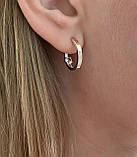 Срібні сережки конго з вставками із золота 1379.50, фото 2