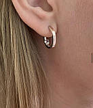 Срібні сережки конго з вставками із золота 1379.50, фото 3