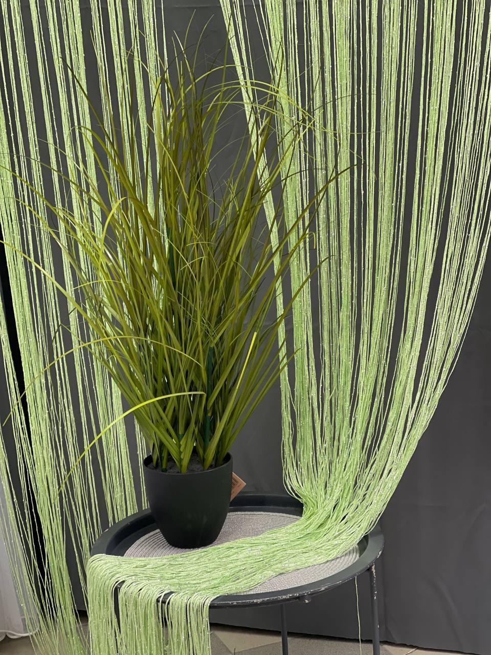 Тюль Нитка з люверсом, висота 3м, колір - салатовий.