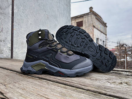 Чоловічі зимові черевики Salomon Quest Element GTX Gore-Tex сірі водонепроникні, фото 1