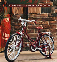 Модель велосипеда Vintage Без коробки, Модель городского ретро велосипеда женская рама 1:10