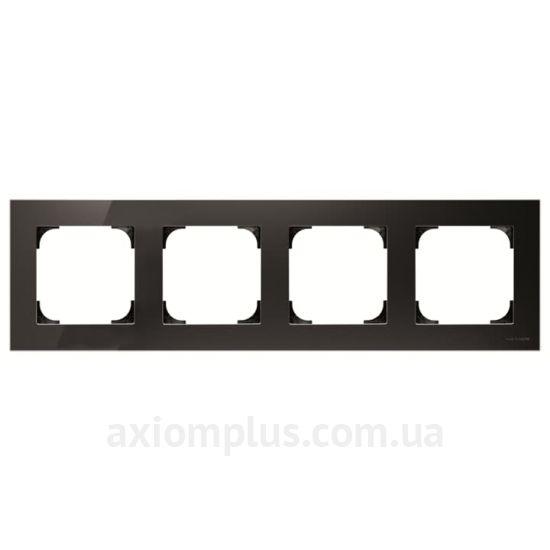 Рамка Niessen Sky 4 посту 8574 CN Чорне скло (2CLA857400A3101)