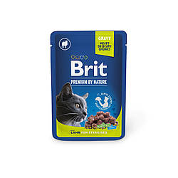 Brit Premium (Brit Premium) Cat pouch - Вологий корм для стерилізованих кішок, ягня 100 гр