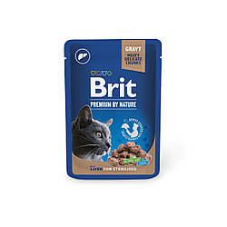 Brit Premium (Brit Premium) Cat pouch - Вологий корм для стерилізованих кішок, лівер 100 гр