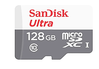 Карта памяти SanDisk 128GB microSDXC Ultra 100MB/s C10 UHS-I (SDSQUNR-128G-GN6MN)