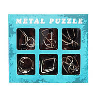 Набор головоломок металлических "Metal Puzzle" 2116, 6 штук в наборе (Синий)