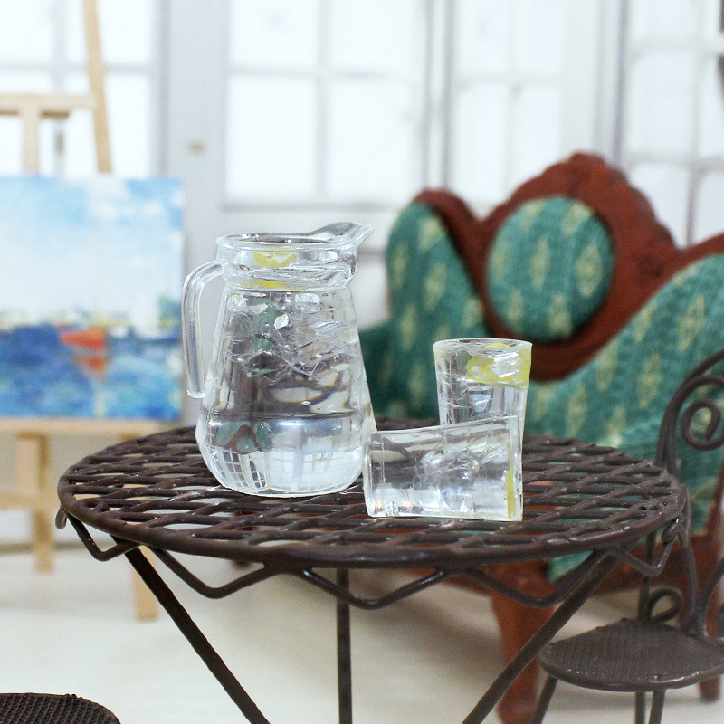 Мініатюра глечик зі склянками 1.5-2.5 см Лимонад, фото 1