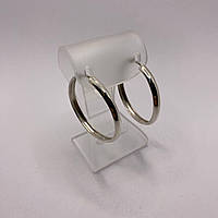 Широкие серьги конго женские "Терри" Красивые сережки кольца круглые серебро 925 пробы