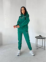 Женский спортивный костюм на флисе пенье зеленого цвета 25533 N 46/48