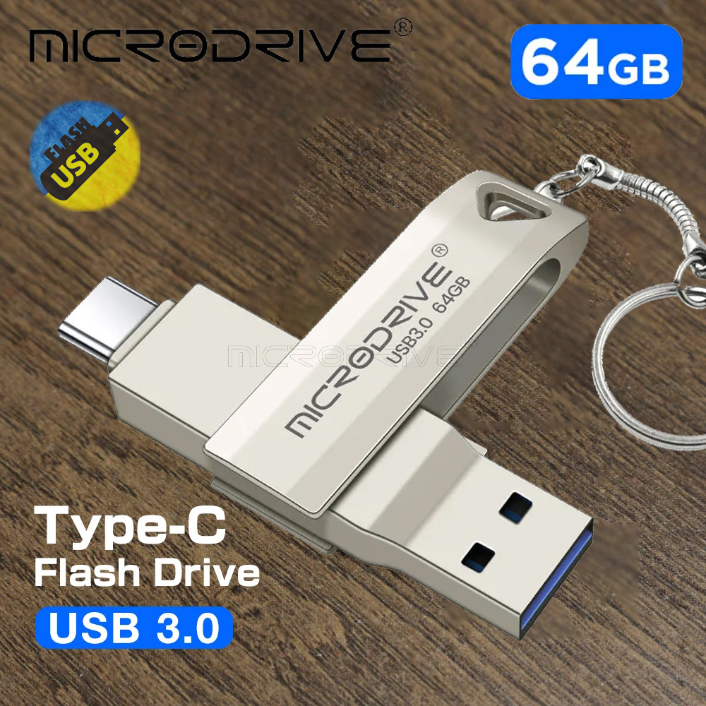 Флешка MicroDrive 64GB 3.0 - 2в1 Type-C / USB для телефона и компьютера / макбука