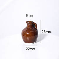 Миниатюра керамический кувшин 2.8*2.2 см Коричневый