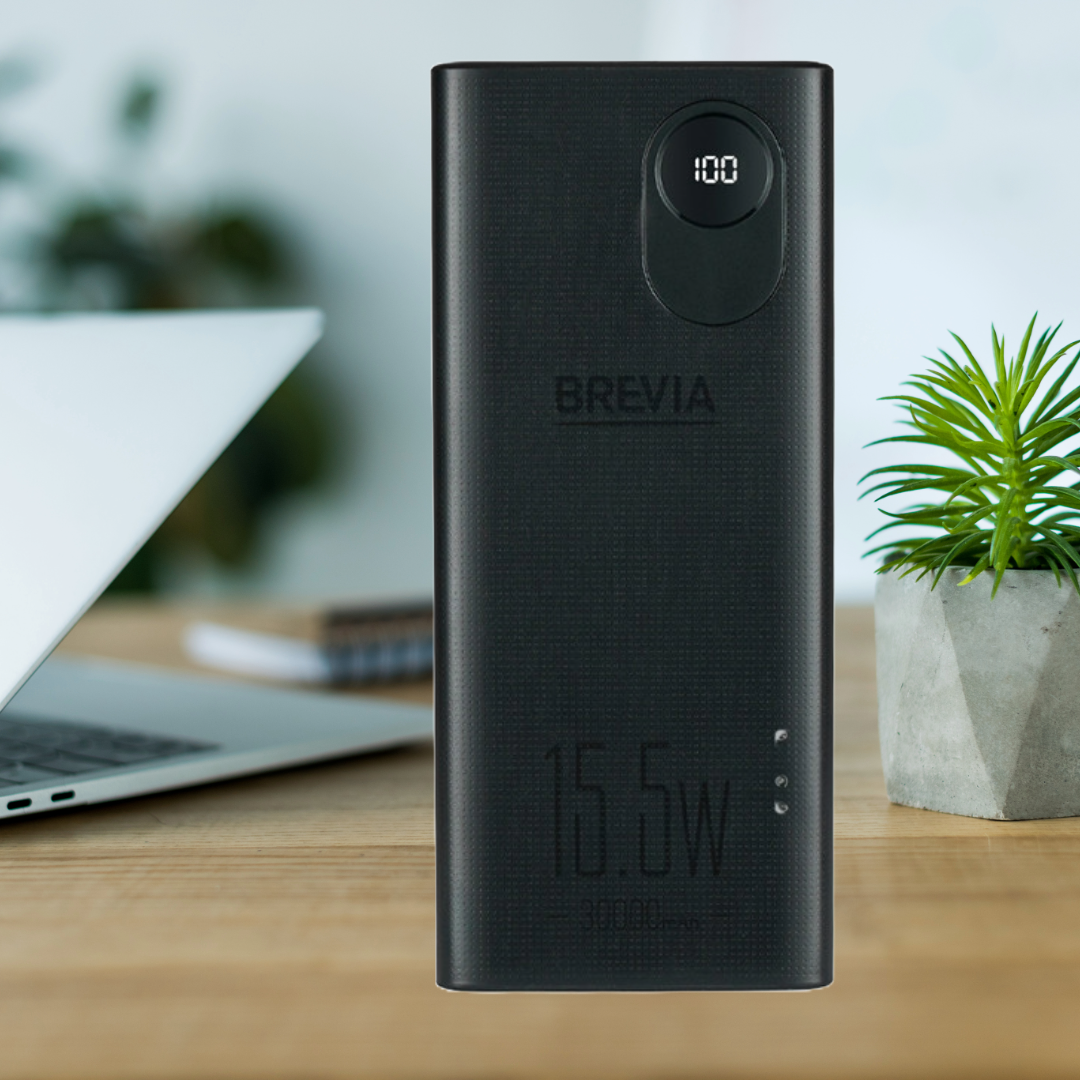 Внешний аккумулятор Brevia 30000mAh 15.5W для роутера, телефона и наушников, Универсальная мобильная батарея