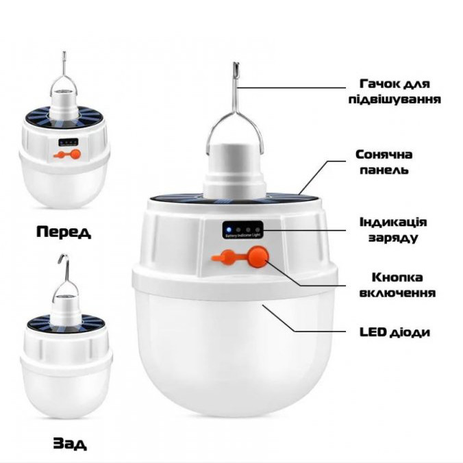 Кемпинговые фонари на солнечных батареях C7D8E Уличный светильник Лампа кемпинговая аккумуляторная - фото 3 - id-p2066399029