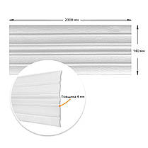 Плінтус РР самоклеючий 2300х140х4мм Білий (D) SW-00001808, фото 4