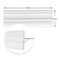 Плінтус РР самоклеючий 2300х70х4мм Білий (D) SW-00001829, фото 3