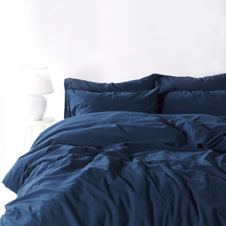 Комплект постільної білизни SoundSleep Stonewash Adriatic євро dark blue синій