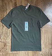 Однотонная хлопковая футболка для мужчин качественная стильная мужская футболка больших размеров олива