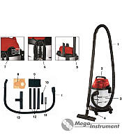 ПЫЛЕСОС ВАКУУМНЫЙ EINHELL TC-VC 1815 S