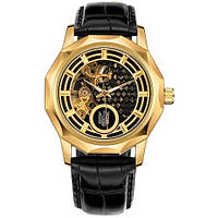 Мужские повседневные механические часы Ukrwatch 29GD Тризуб золото Gold