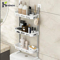 Полка-органайзер металическая над унитазом в ванную Bathroom Storage Rack, Этажерка для ванной над унитазом