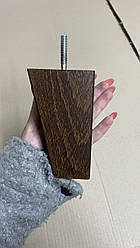 Ніжка деревʼяна скошена піраміда 120мм,колір горіх