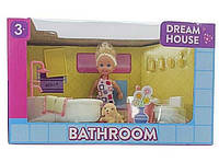 Лялька K 899-130 (48/2) висота 10 см, ванна кімната, улюбленець, меблі, предмети декору, в коробці