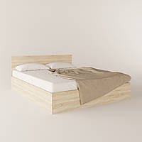 Двуспальная кровать + деревянная основа с ламелями КР-160 Дуб Сонома 750х2032х1644 мм