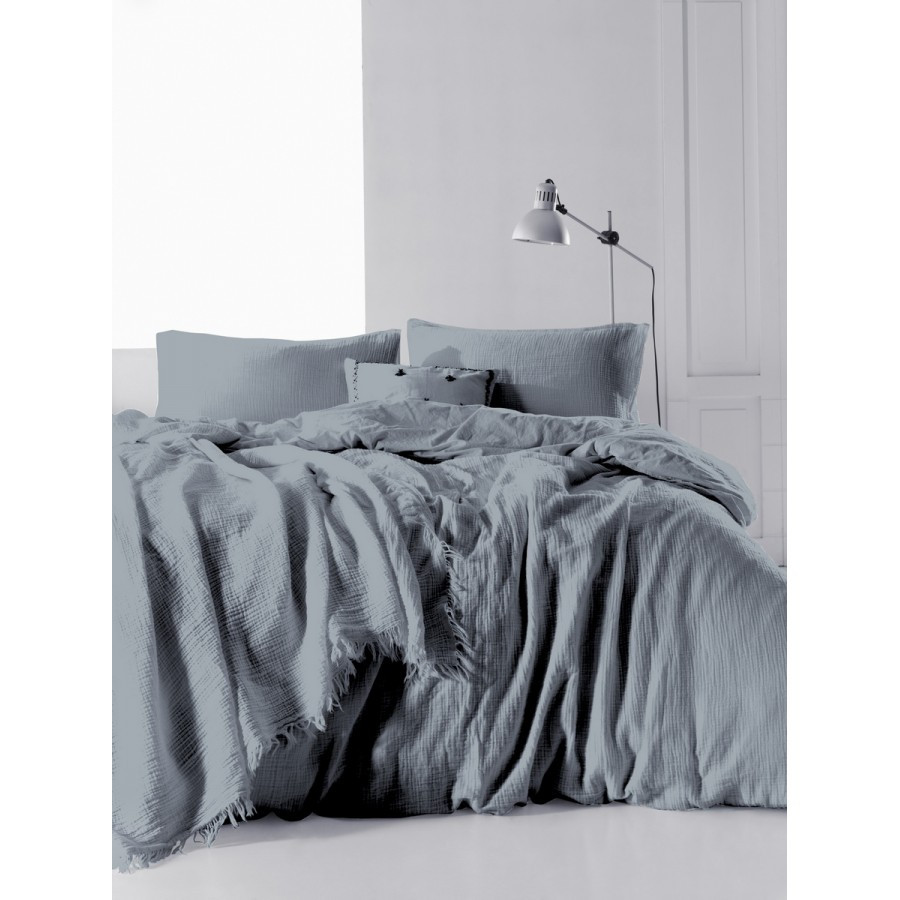 Комплект постільної білизни SoundSleep Muslin Dark Grey євро