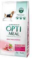 Optimeal Medium Adult Dog 1,5кг- корм для собак средних пород с индейкой