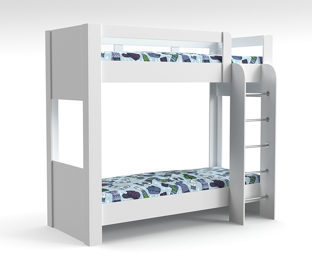 Ліжко двоповерхове розбірне + основа з ламелями Тандем 1  1800х2080х880мм Білий
