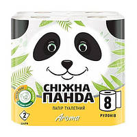 Туалетная бумага "Снежная Панда" Aroma, 2 слоя, белая, 8 шт