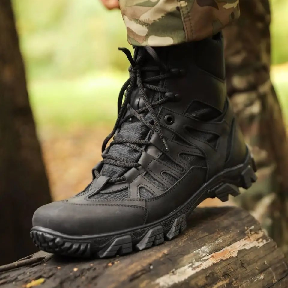 Ботинки мужские зимние Undolini Крейзи American черные,утепленные кожаные ботинки air-tex для военнослужащих 41 - фото 4 - id-p2066448640