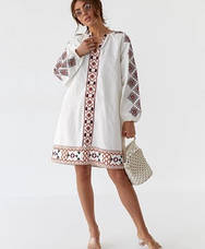 Жіноча сукня вишиванка білого кольору з оригінальною вишивкою розмір 42-50, фото 5