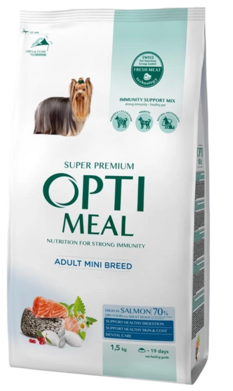 Optimeal Adult Dog Mini Salmon 1,5кг - корм для собак дрібних порід з лососем