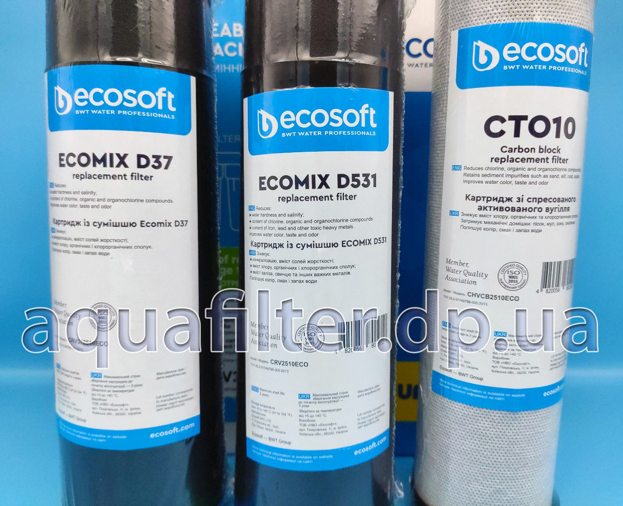 Улучшенный комплект картриджей Ecosoft Экософт для тройного фильтра - фото 3 - id-p2066460147