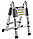 Алюмінієва телескопічна шарнірна, складна драбина 5м 150кг Geko G02449, фото 3