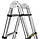 Алюмінієва телескопічна шарнірна, складна драбина 5м 150кг Geko G02449, фото 7