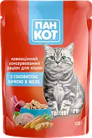 Вологий корм для котів Пан КОТ 24 шт по 100 грам