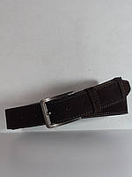 Ремень 06.071.028 замшевый брючный (3,5 х 121 см) коричневый с декоративной окантовкой